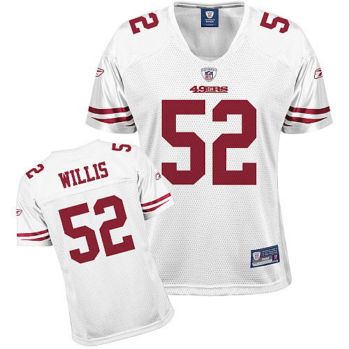 49ers #52 Patrick Willis White Women's Team Color Stitched NFL Jersey